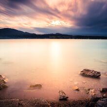 Sonnenuntergang am Attersee